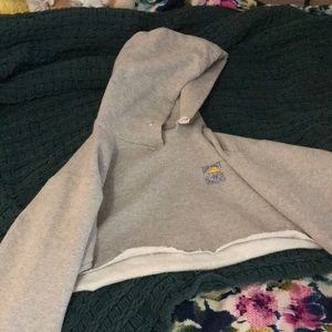 Grey cropped hoodie